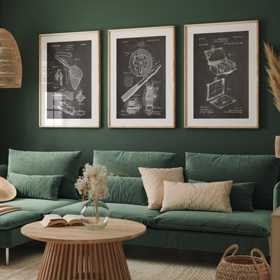 Fishing Set Of 3 Patent Prints - Magic Posters