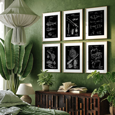 Fishing Set Of 6 Patent Prints - Magic Posters