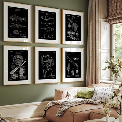 Fishing Set Of 6 Patent Prints - Magic Posters