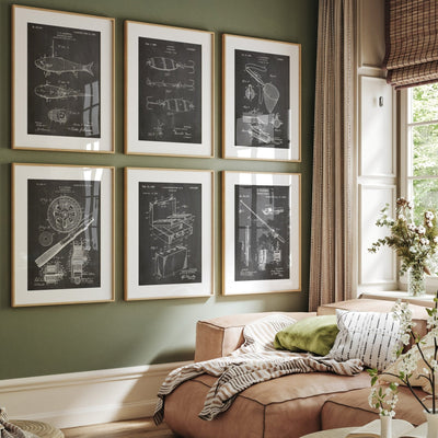Fishing Set Of 6 Patent Prints - Magic Posters