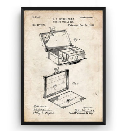 Fishing Tackle Box 1889 Patent Print - Magic Posters