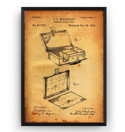 Fishing Tackle Box 1889 Patent Print - Magic Posters