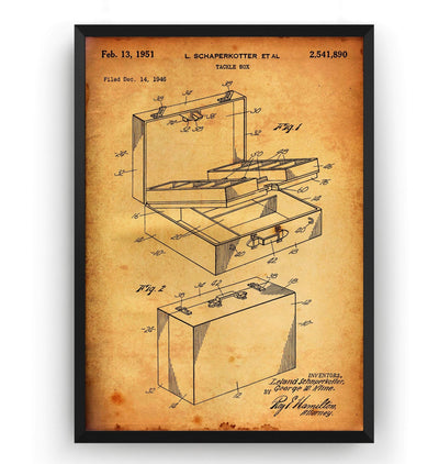 Fishing Tackle Box 1951 Patent Print - Magic Posters