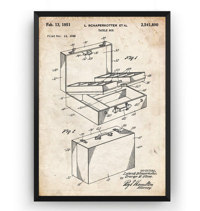 Fishing Tackle Box 1951 Patent Print - Magic Posters