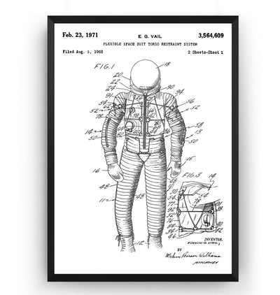 Flexible Space Suit 1971 Patent Print - Magic Posters