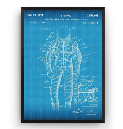 Flexible Space Suit 1971 Patent Print - Magic Posters