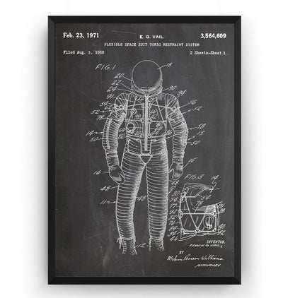 Flexible Space Suit 1971 Patent Print - Magic Posters