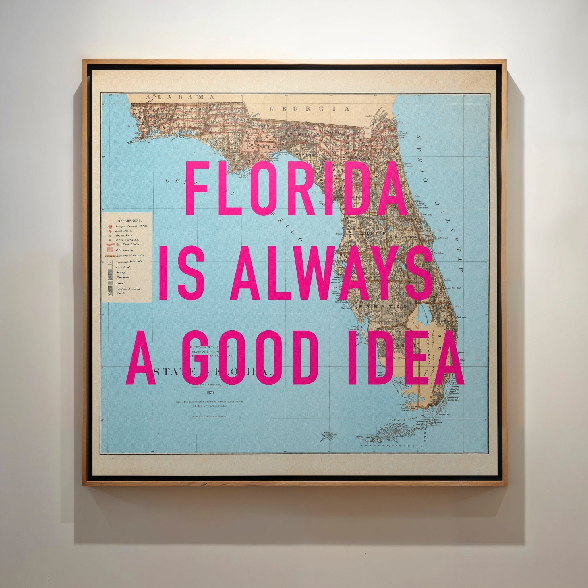 Florida Retro Pop Art Map Print - Magic Posters