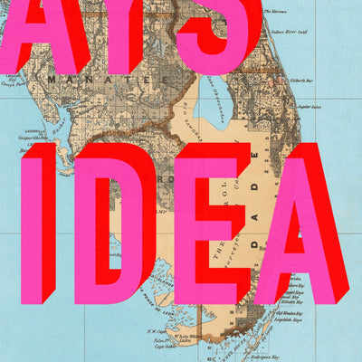 Florida Retro Pop Art Map Print