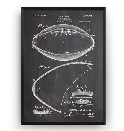 Football Game Ball 1938 Patent Print - Magic Posters