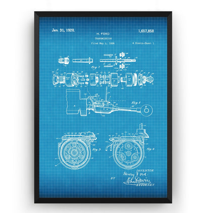 Ford Transmission 1928 Patent Print - Magic Posters