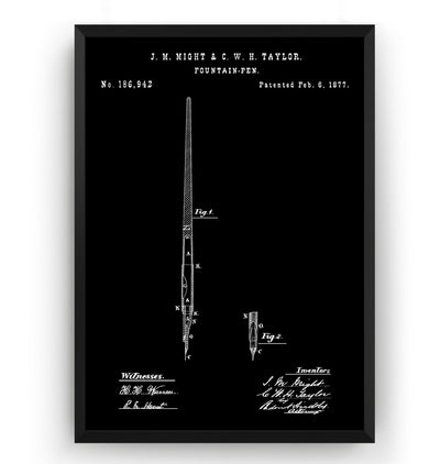 Fountain Pen 1877 Patent Print - Magic Posters