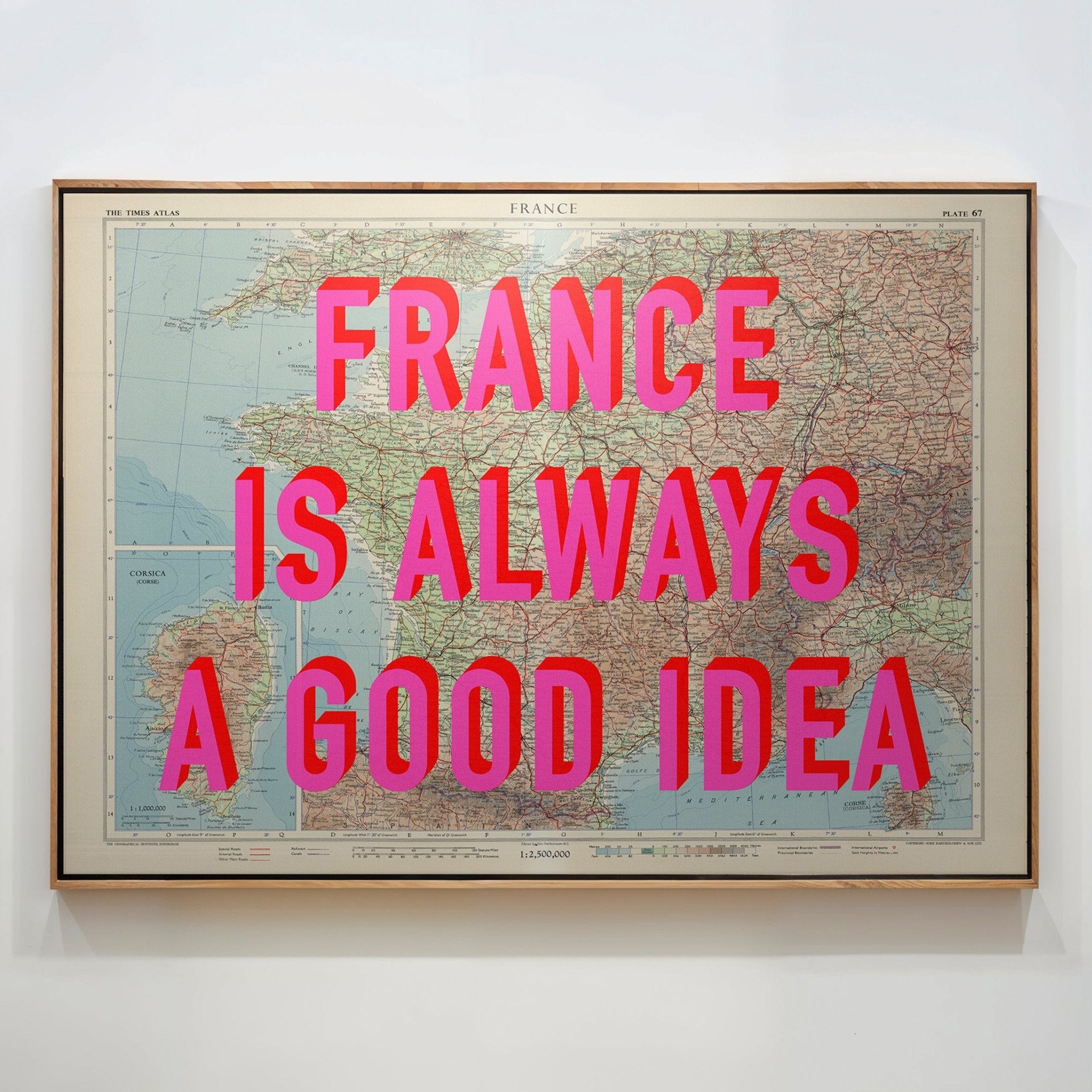 France Retro Pop Art Map Print - Magic Posters