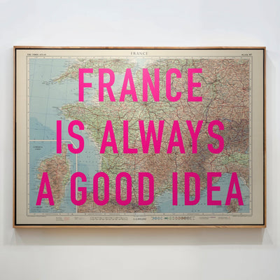 France Retro Pop Art Map Print - Magic Posters