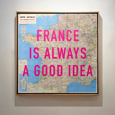 France Retro Pop Art Map Print (square) - Magic Posters