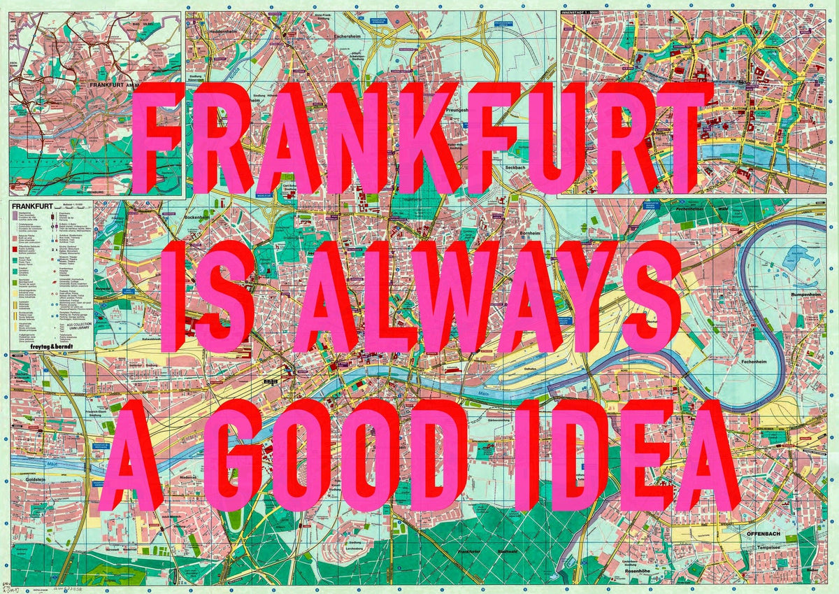 Frankfurt Retro Pop Art Map Print (landscape)
