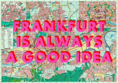 Frankfurt Retro Pop Art Map Print (landscape)