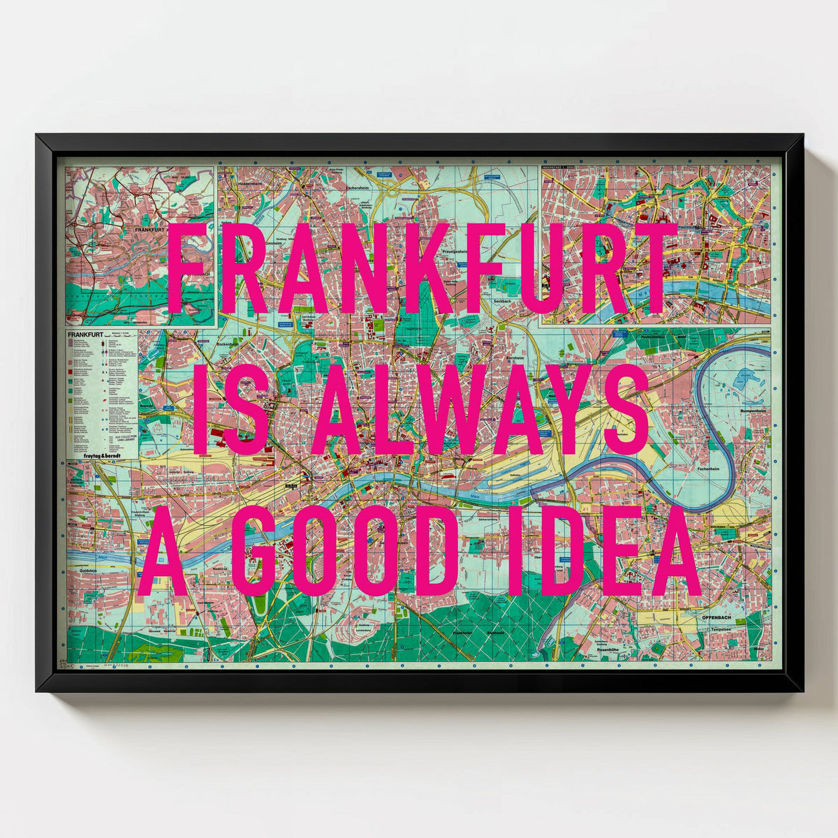 Frankfurt Retro Pop Art Map Print (landscape) - Magic Posters