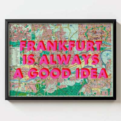 Frankfurt Retro Pop Art Map Print (landscape) - Magic Posters