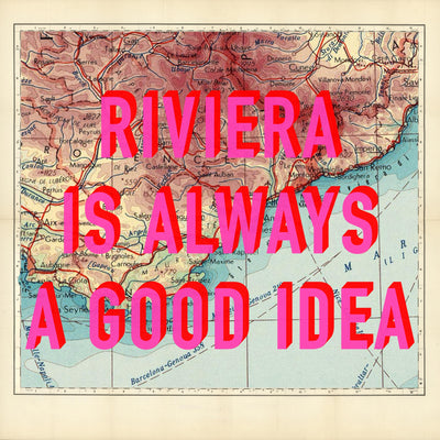French Riviera Retro Pop Art Map Print (France)
