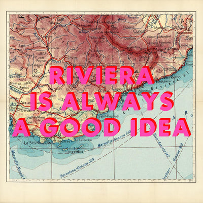 French Riviera Retro Pop Art Map Print (France)
