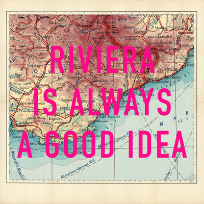 French Riviera Retro Pop Art Map Print (France)