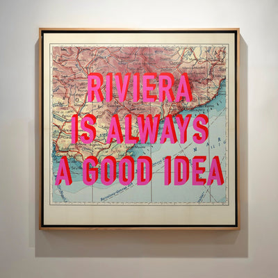 French Riviera Retro Pop Art Map Print (France) - Magic Posters