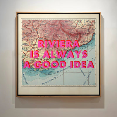 French Riviera Retro Pop Art Map Print (France) - Magic Posters