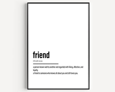 Friend Definition Print - Magic Posters