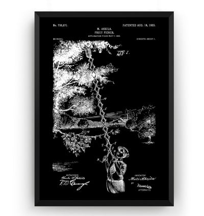 Fruit Picker 1903 Patent Print - Magic Posters
