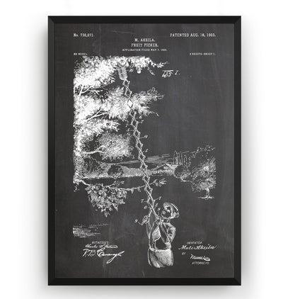 Fruit Picker 1903 Patent Print - Magic Posters