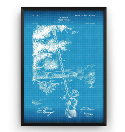 Fruit Picker 1903 Patent Print - Magic Posters
