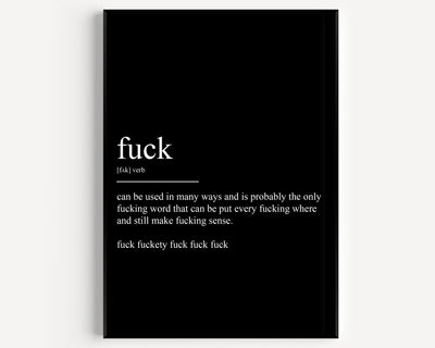 Fuck Definition Print - Magic Posters