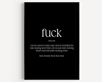 Fuck Definition Print - Magic Posters