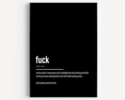 Fuck Definition Print - Magic Posters