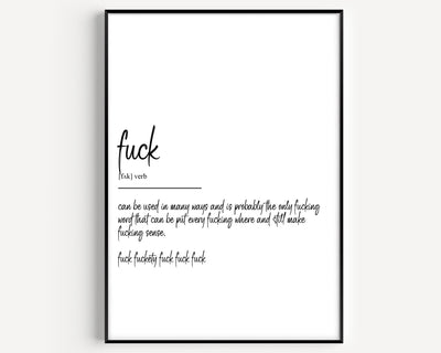 Fuck Definition Print - Magic Posters