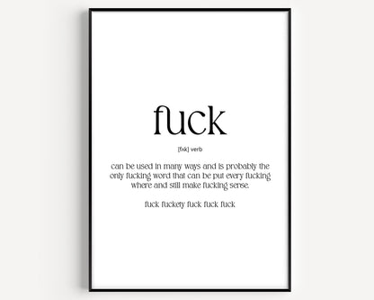 Fuck Definition Print - Magic Posters