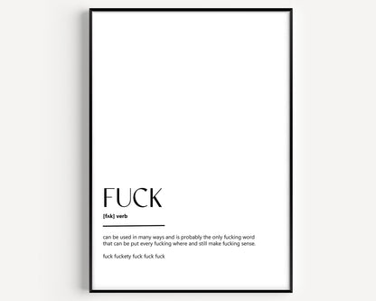 Fuck Definition Print - Magic Posters