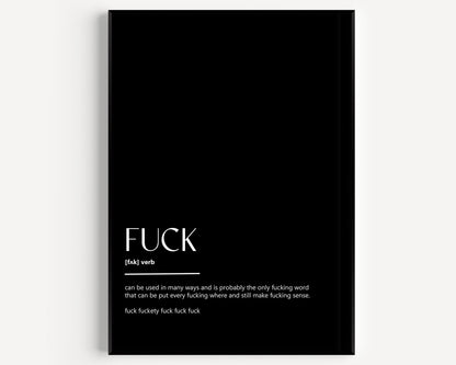 Fuck Definition Print - Magic Posters