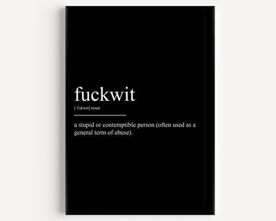 Fuckwit Definition Print - Magic Posters