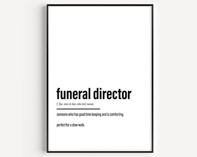 Funeral Director Definition Print - Magic Posters
