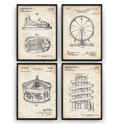 Funfair Set Of 4 Patent Prints - Magic Posters
