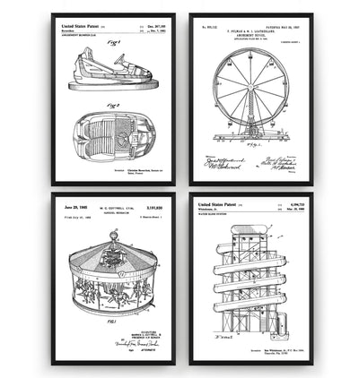 Funfair Set Of 4 Patent Prints - Magic Posters