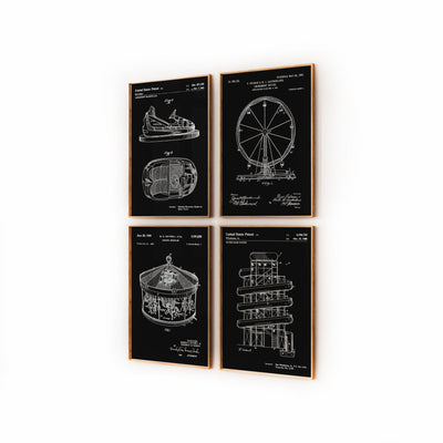 Funfair Set Of 4 Patent Prints - Magic Posters