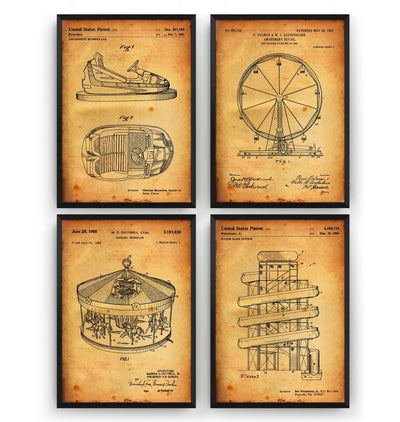 Funfair Set Of 4 Patent Prints - Magic Posters