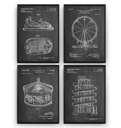 Funfair Set Of 4 Patent Prints - Magic Posters