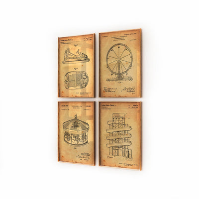 Funfair Set Of 4 Patent Prints - Magic Posters