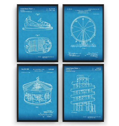 Funfair Set Of 4 Patent Prints - Magic Posters