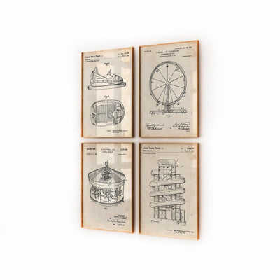 Funfair Set Of 4 Patent Prints - Magic Posters