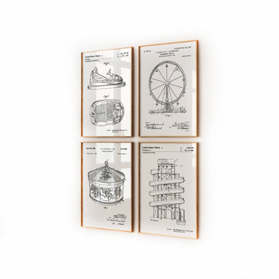 Funfair Set Of 4 Patent Prints - Magic Posters